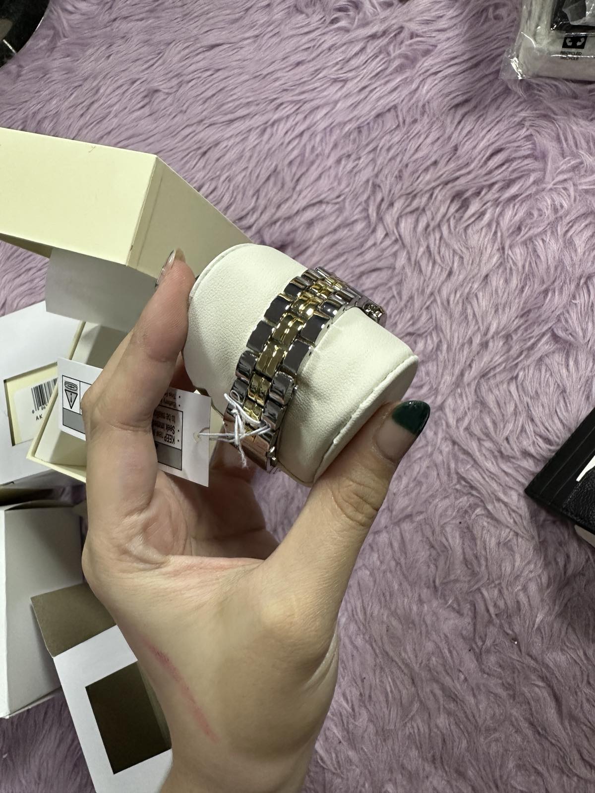 ORIG & IMPORTED Anne Klein AK Two Tone Watch Gold/Silver AK-5305BKTT