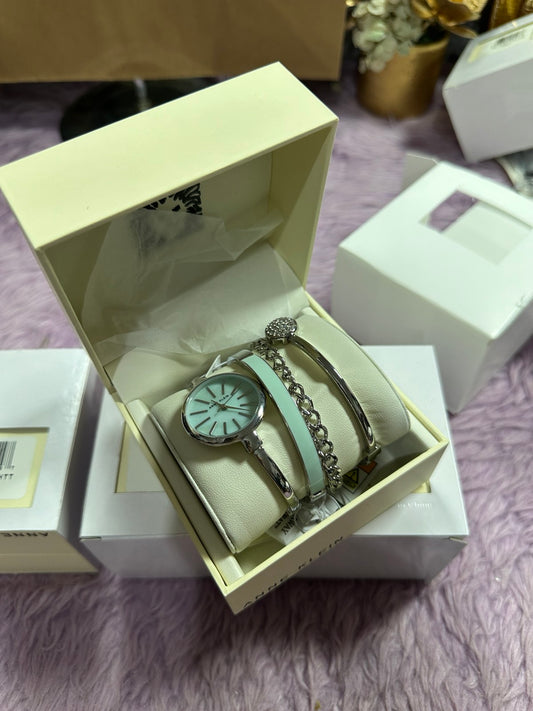 ORIG & IMPORTED Anne Klein AK Women's Bangle Watch and Bracelet Set AK/1471LBST