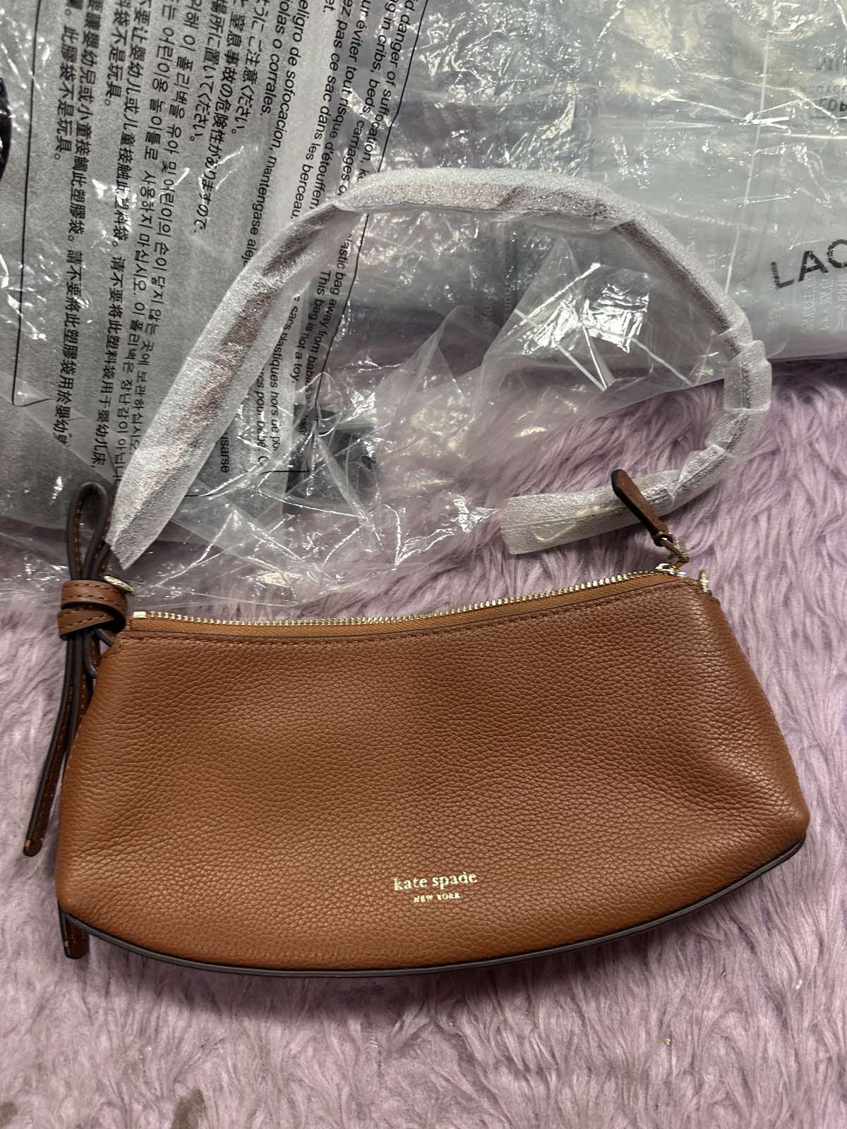 ORIG & IMPORTED KateSpade KS Retail Loop Pochette Small Shoulder Bag Brown/Black