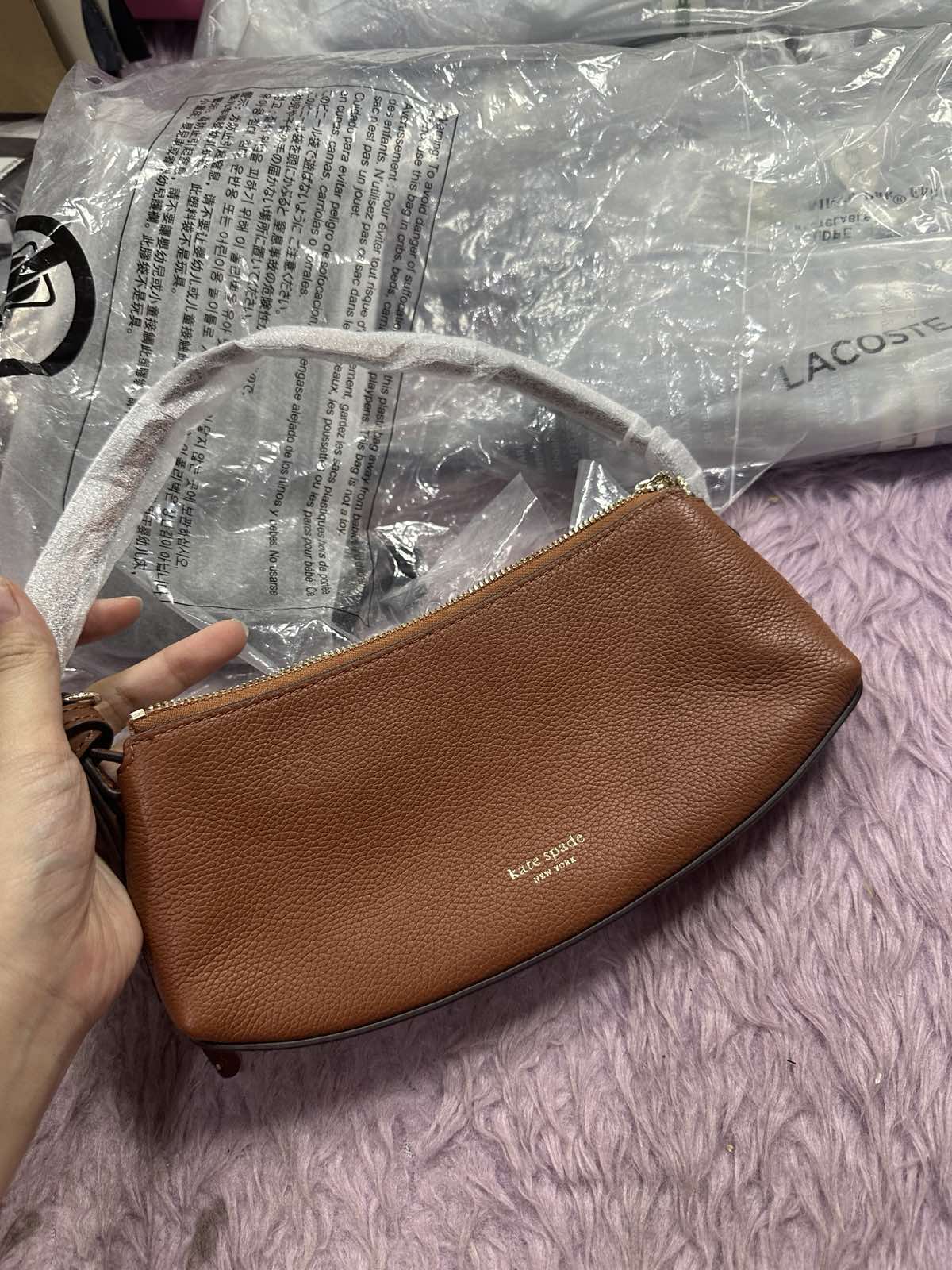 ORIG & IMPORTED KateSpade KS Retail Loop Pochette Small Shoulder Bag Brown/Black