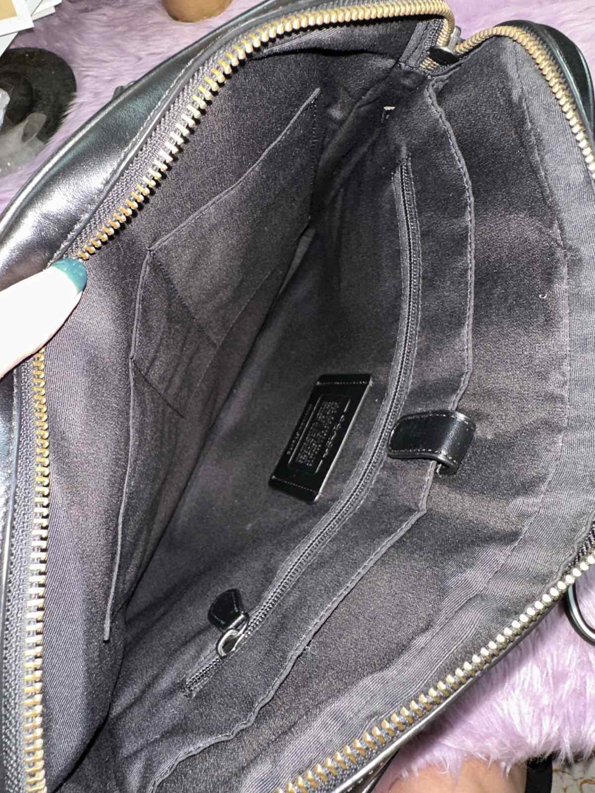 ORIG Preloved Coach Beckett Compact Brief Case Laptop Men's Bag in Khaki Brown