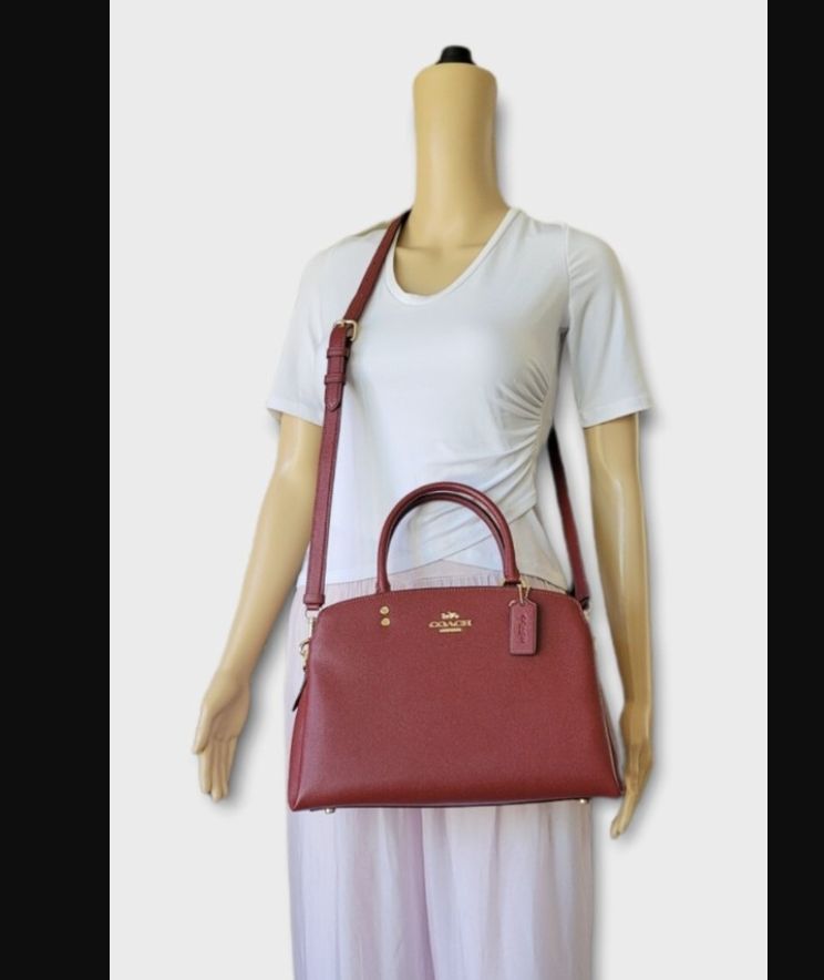 ORIG & IMPORTED Coach Lillie Carryall Satchel Cherry Red Maroon Bag