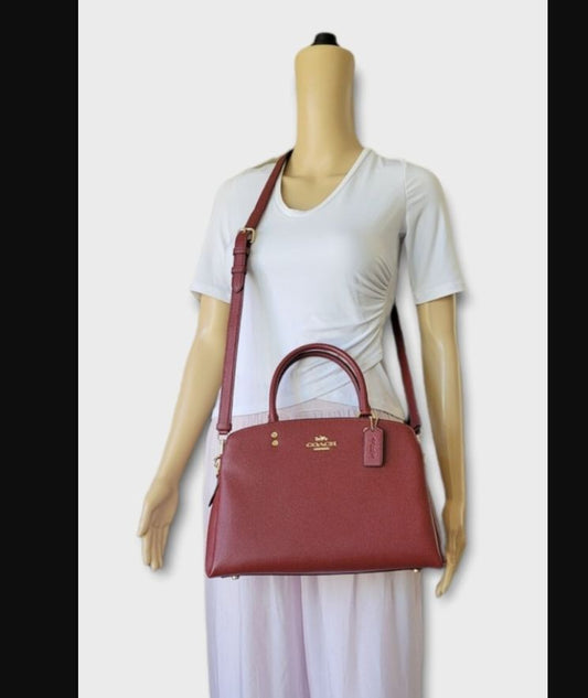 ORIG & IMPORTED Coach Lillie Carryall Satchel Cherry Red Maroon Bag