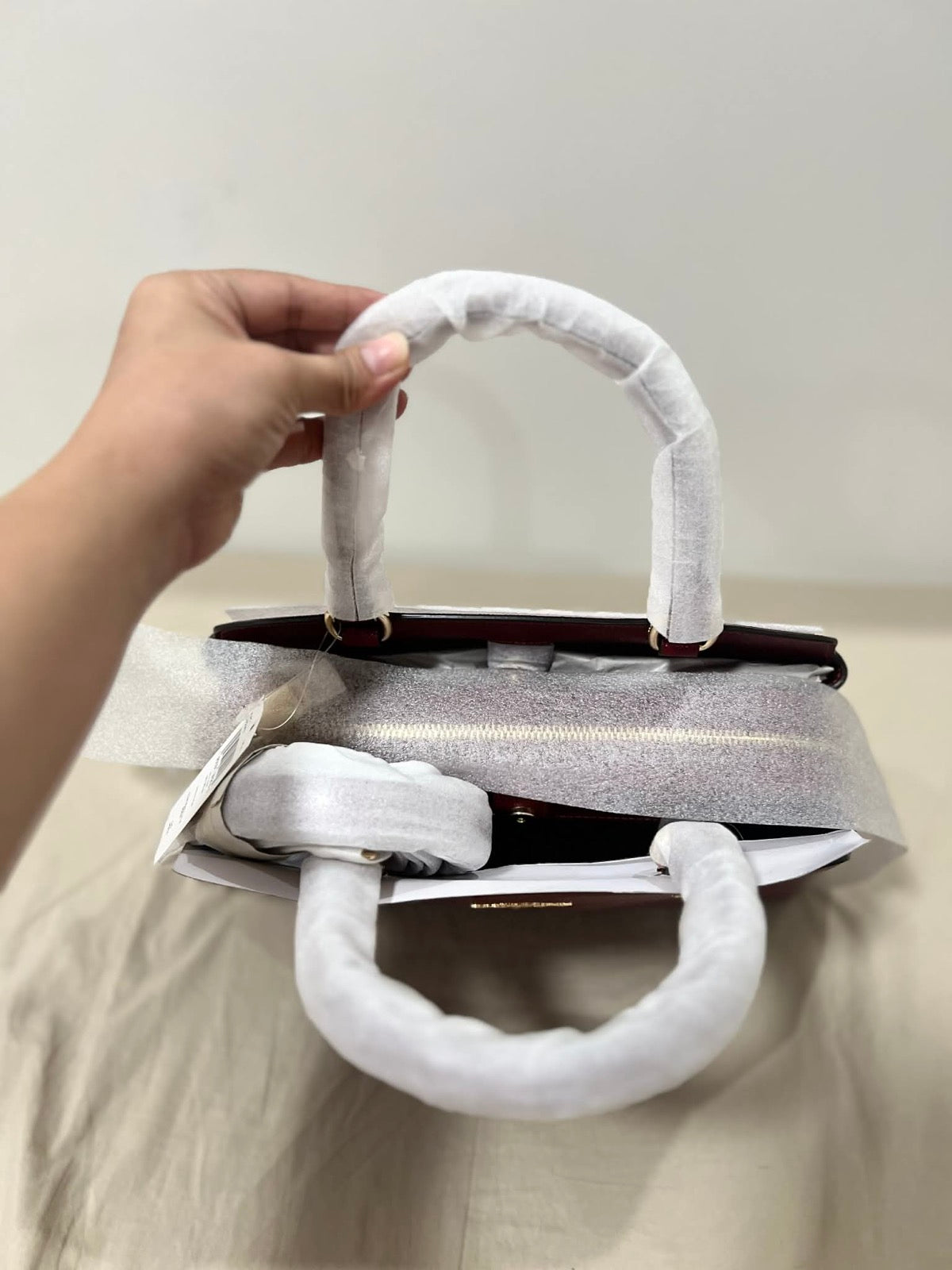 ORIG & IMPORTED Coach Lillie Carryall Satchel Cherry Red Maroon Bag