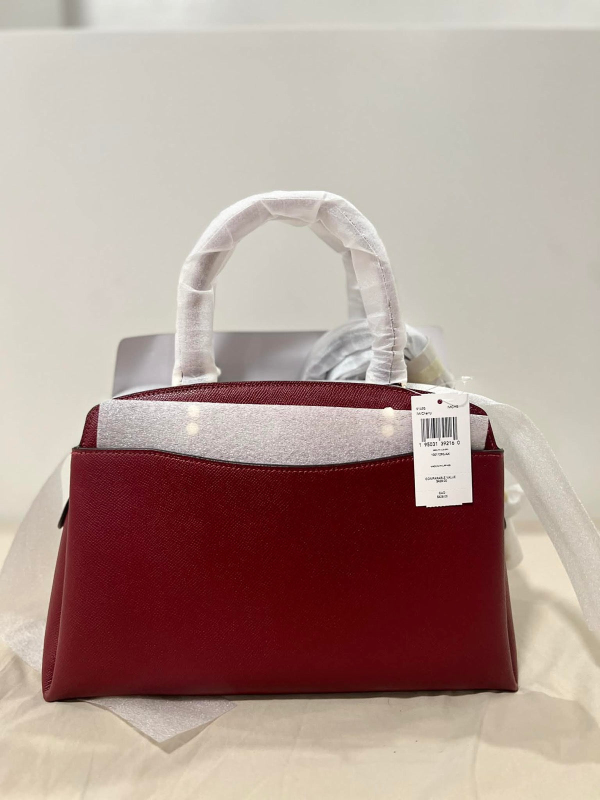 ORIG & IMPORTED Coach Lillie Carryall Satchel Cherry Red Maroon Bag