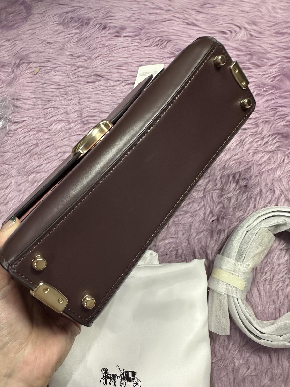 ORIG & IMPORTED Coach Retail RARE Celia Double Flap Crossbody bag Maroon