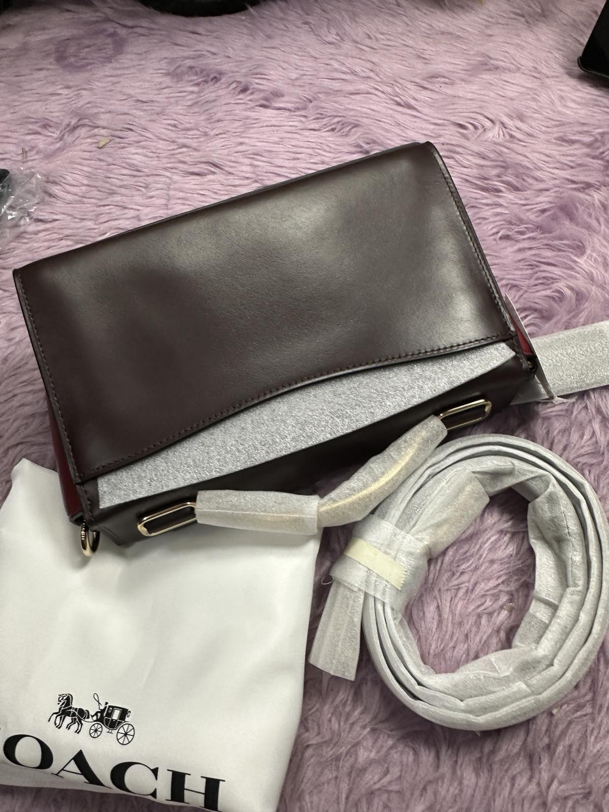 ORIG & IMPORTED Coach Retail RARE Celia Double Flap Crossbody bag Maroon