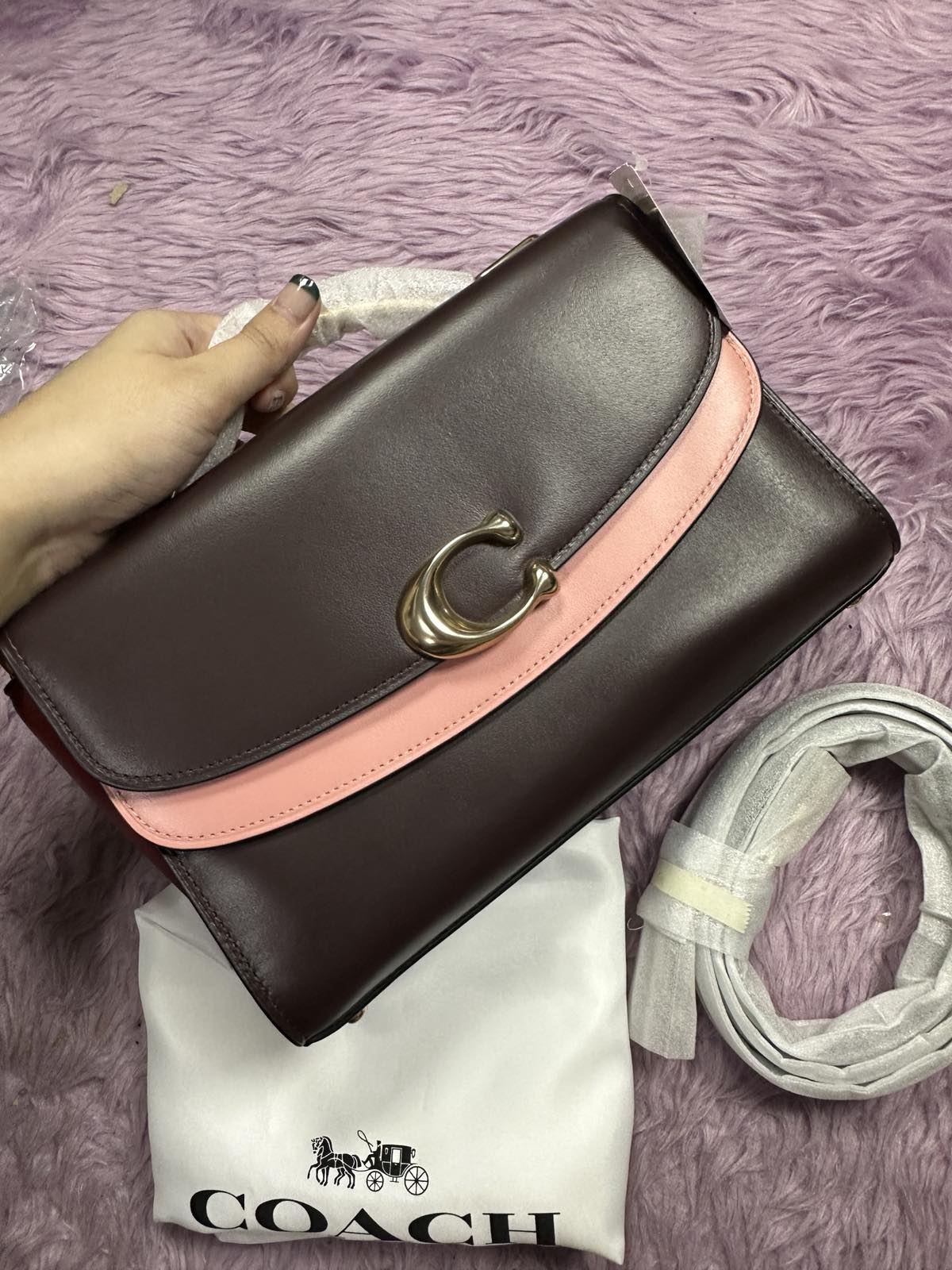 ORIG & IMPORTED Coach Retail RARE Celia Double Flap Crossbody bag Maroon