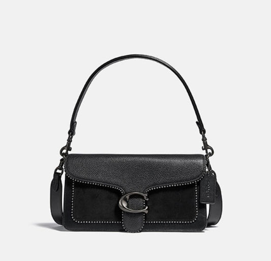 ORIG & IMPORTED Coach Retail RARE Tabby 26 Shoulder Bag With Beadchain Black Bag