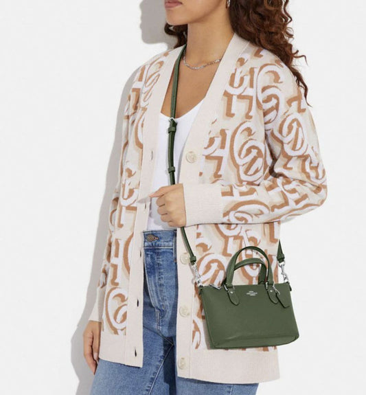 ORIG Preloved Coach Mini Gallery Crossbody Bag in Dark Sage Green