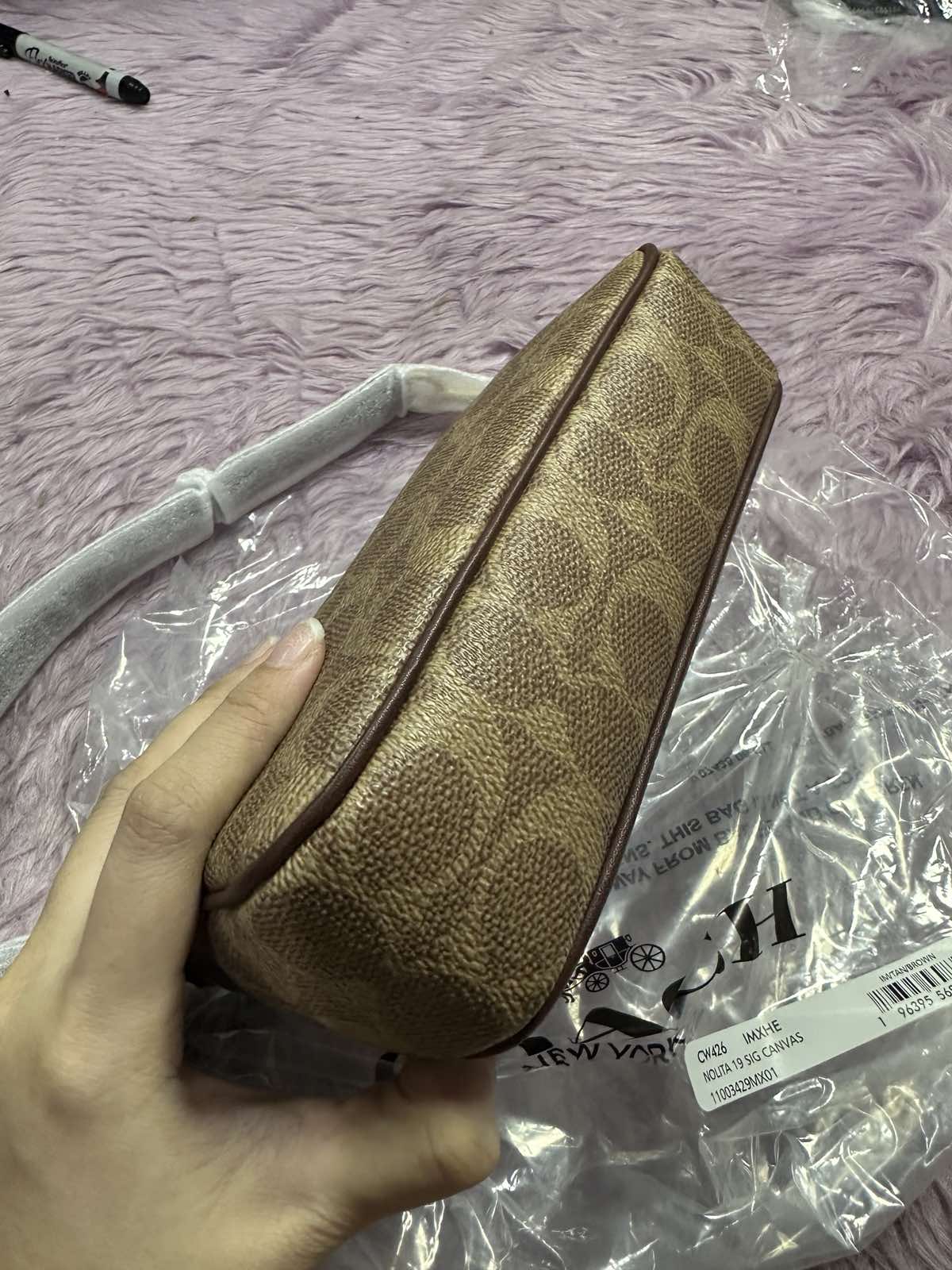 ORIG & IMPORTED Coach Nolita 19 in Tan Small Khaki Brown Bag