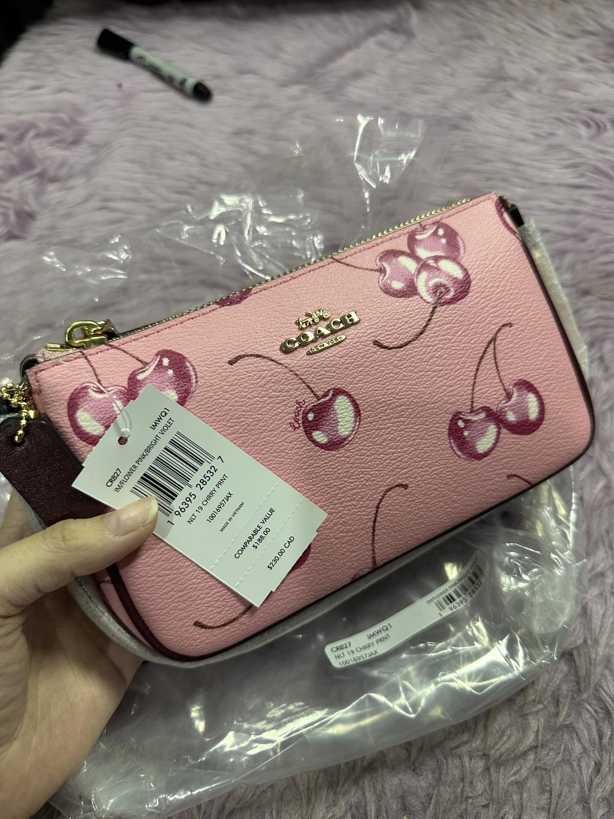 ORIG & IMPORTED Coach Nolita 19 with Cherry Print in Pink Small Bag