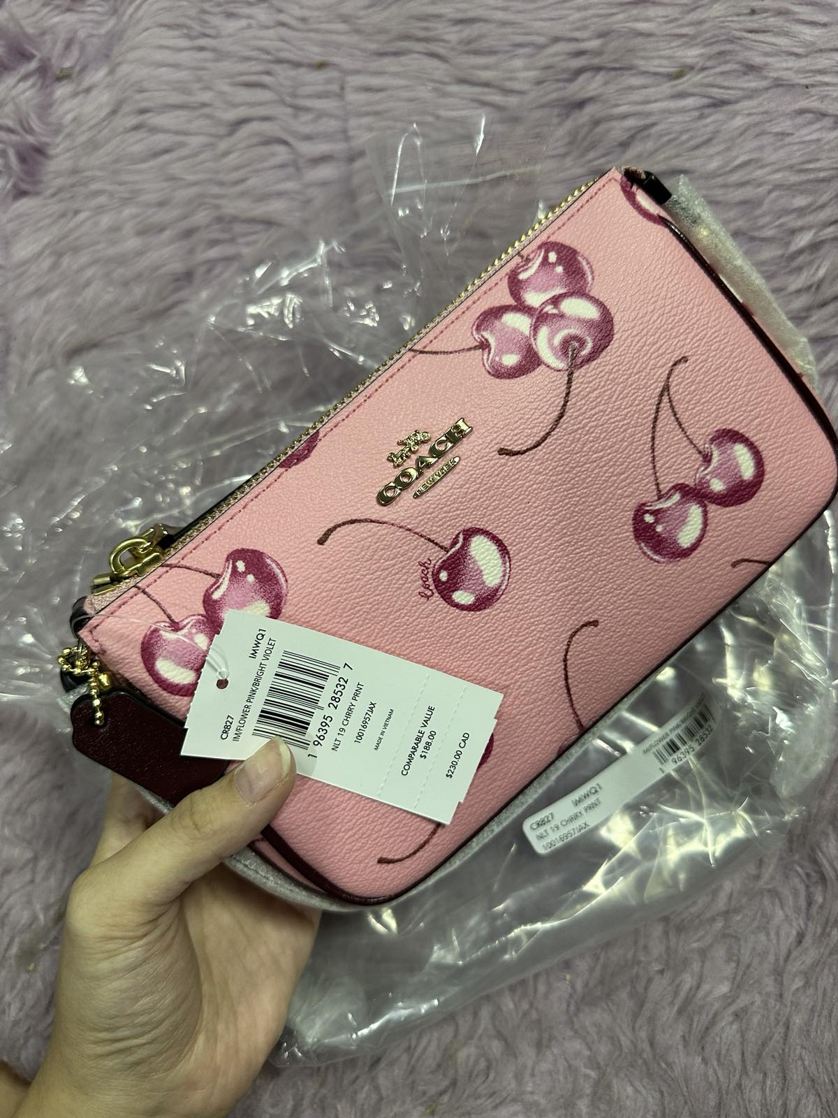 ORIG & IMPORTED Coach Nolita 19 with Cherry Print in Pink Small Bag