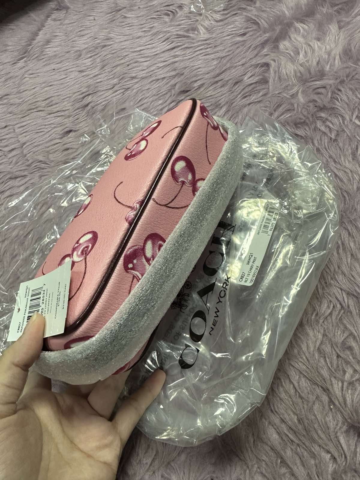 ORIG & IMPORTED Coach Nolita 19 with Cherry Print in Pink Small Bag