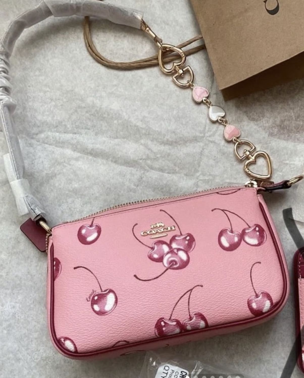 ORIG & IMPORTED Coach Nolita 19 with Cherry Print in Pink Small Bag
