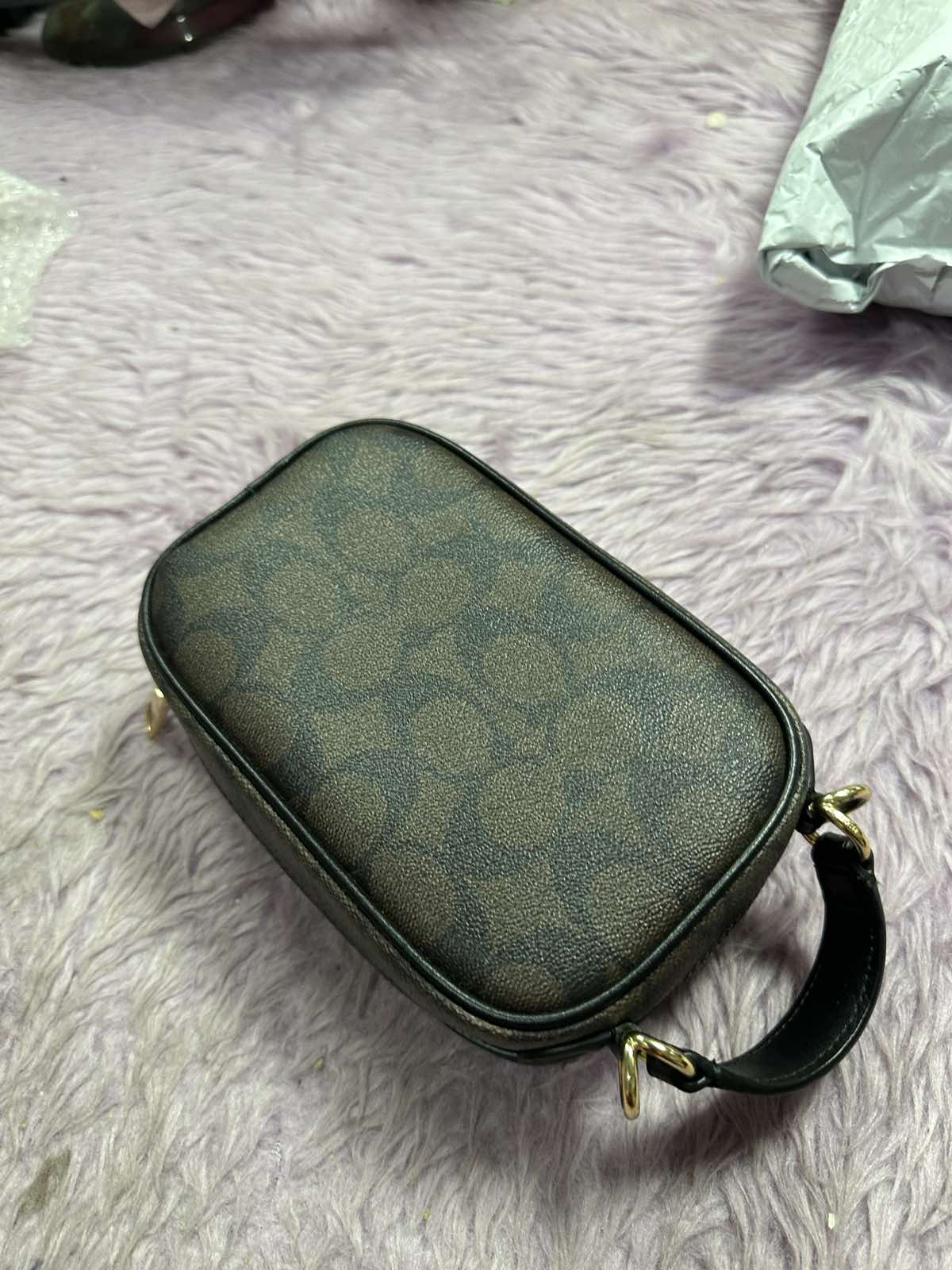 ORIG Preloved Coach Eva Phone Crossbody Small Brown Bag