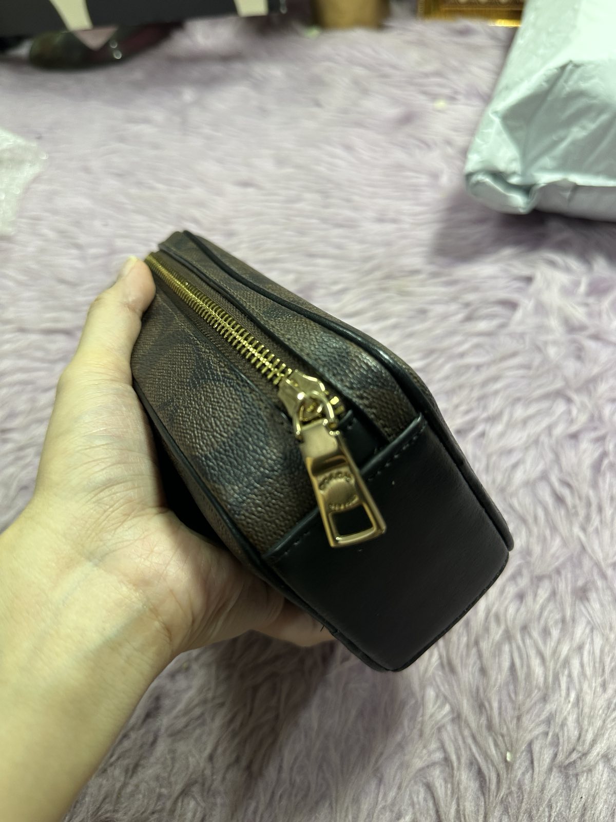 ORIG Preloved Coach Eva Phone Crossbody Small Brown Bag