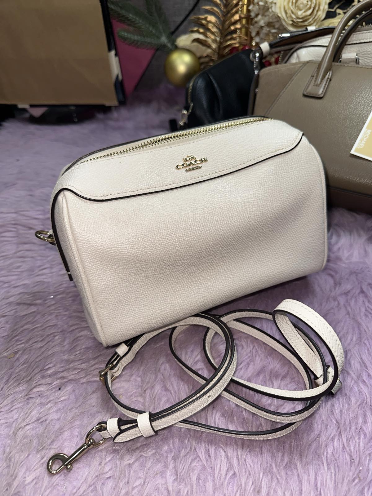 ORIG Preloved Coach Mini Bennett Small White Crossbody Bag