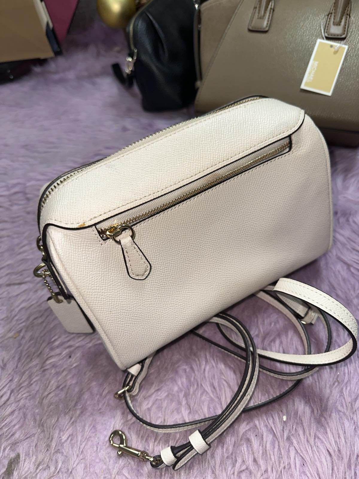 ORIG Preloved Coach Mini Bennett Small White Crossbody Bag