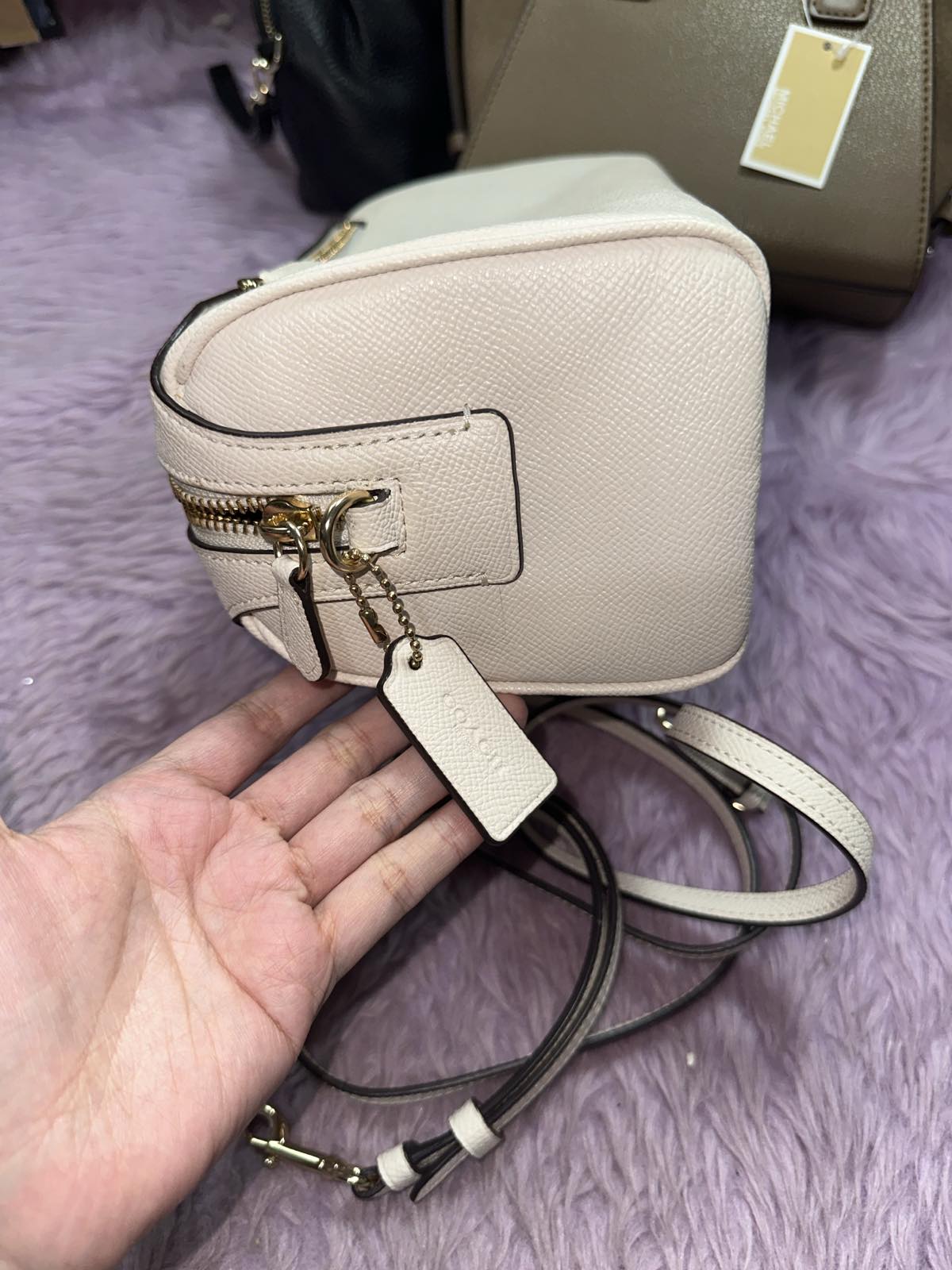 ORIG Preloved Coach Mini Bennett Small White Crossbody Bag