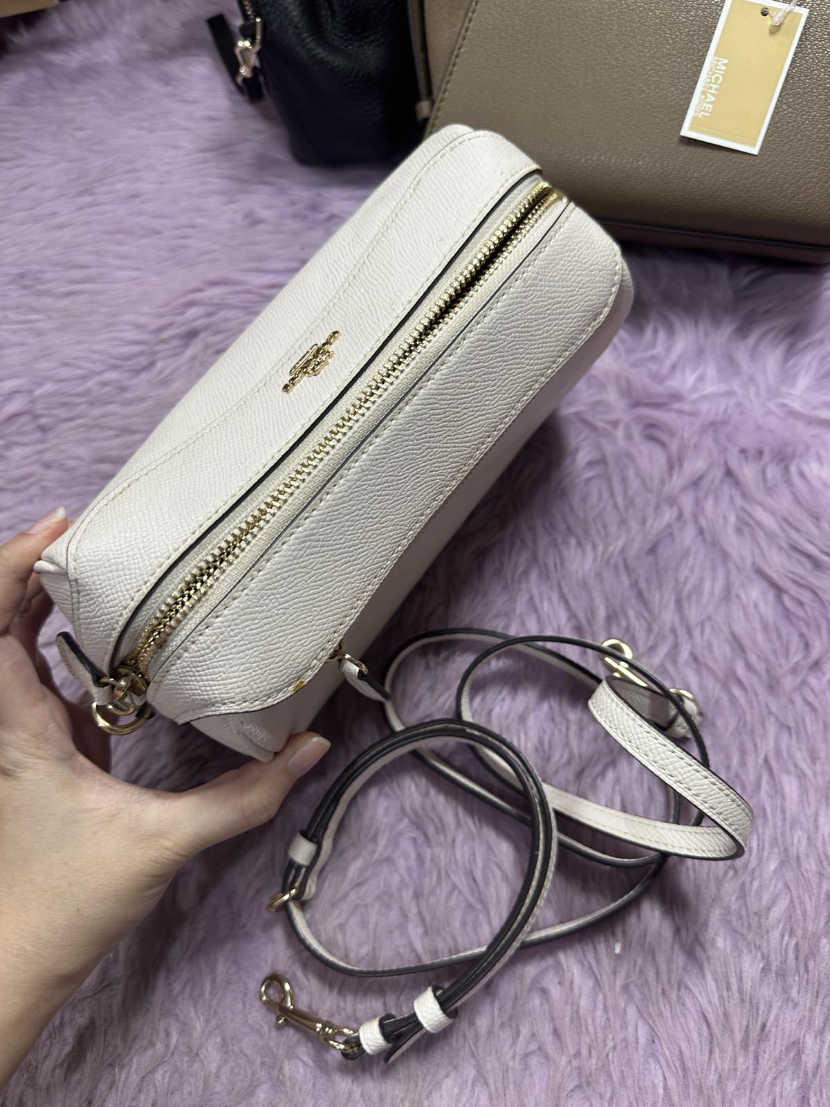 ORIG Preloved Coach Mini Bennett Small White Crossbody Bag