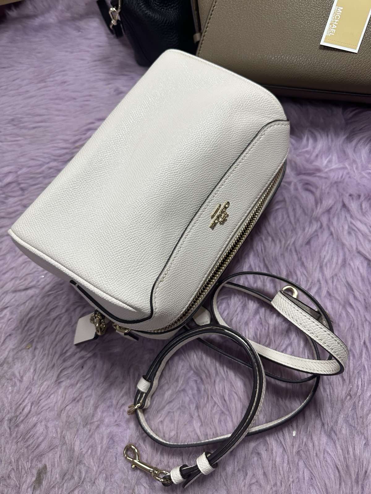 ORIG Preloved Coach Mini Bennett Small White Crossbody Bag