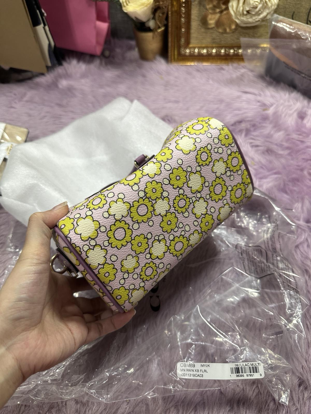 ORIG & IMPORTED Coach Mini Rowan Crossbody Small Bag With Floral Purple Print