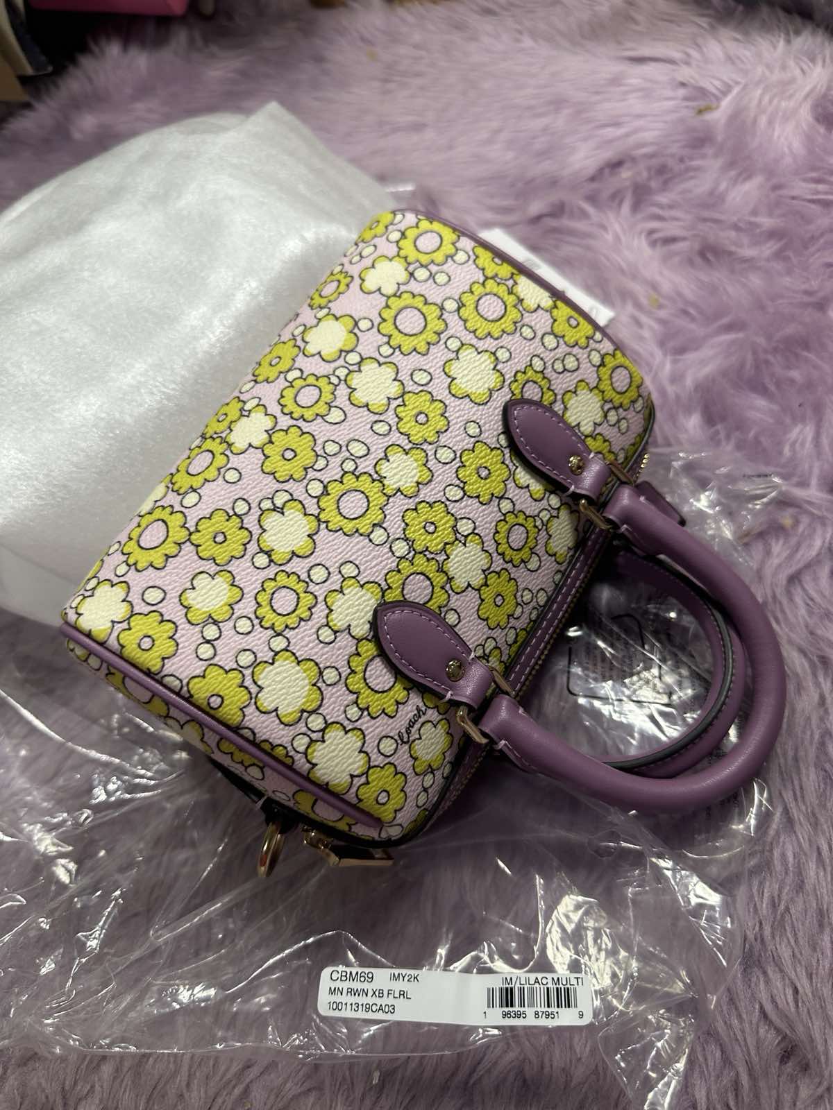ORIG & IMPORTED Coach Mini Rowan Crossbody Small Bag With Floral Purple Print
