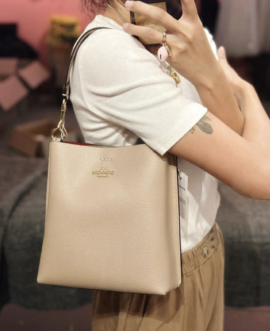 ORIG Preloved Coach Mollie Bucket Beige Bag 22