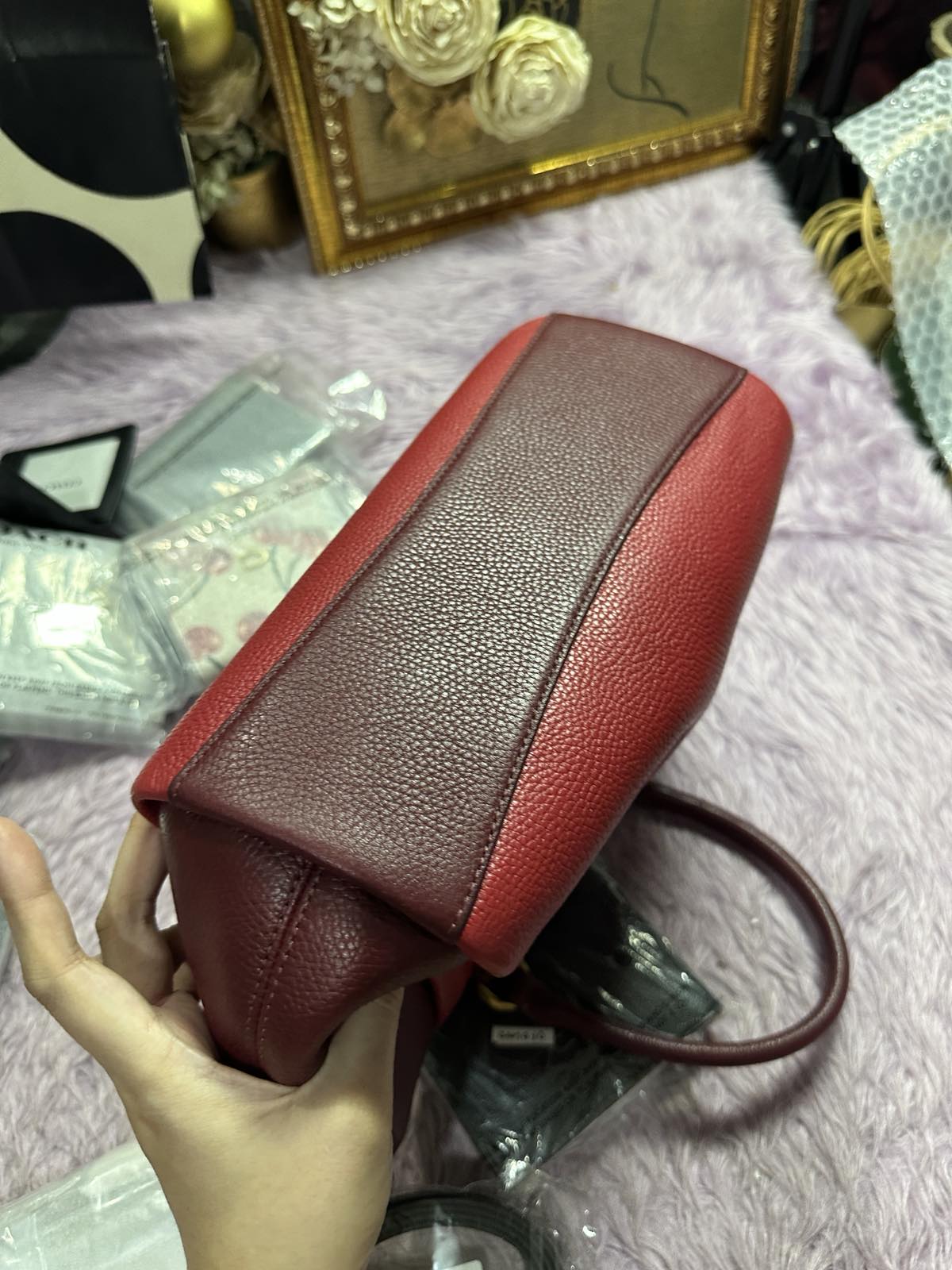 ORIG Preloved Coach Elise Satchel Red Bag