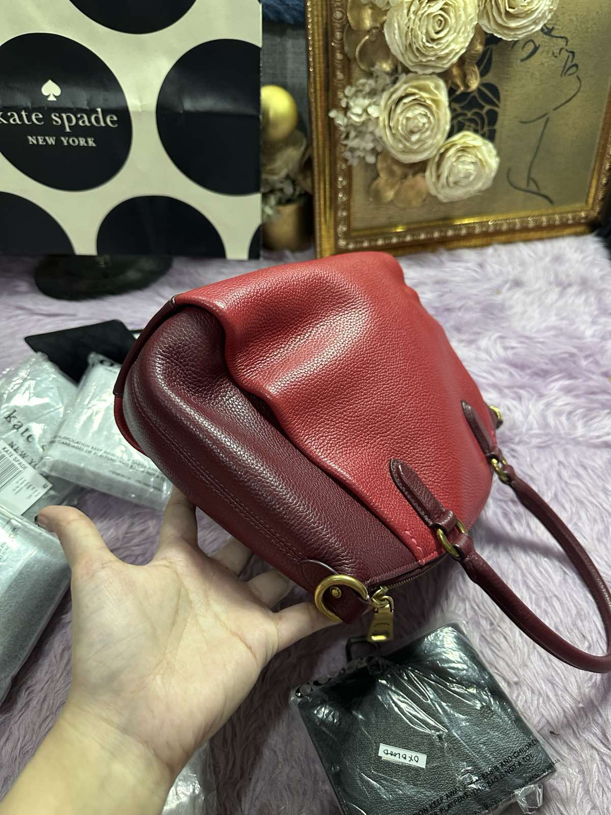 ORIG Preloved Coach Elise Satchel Red Bag
