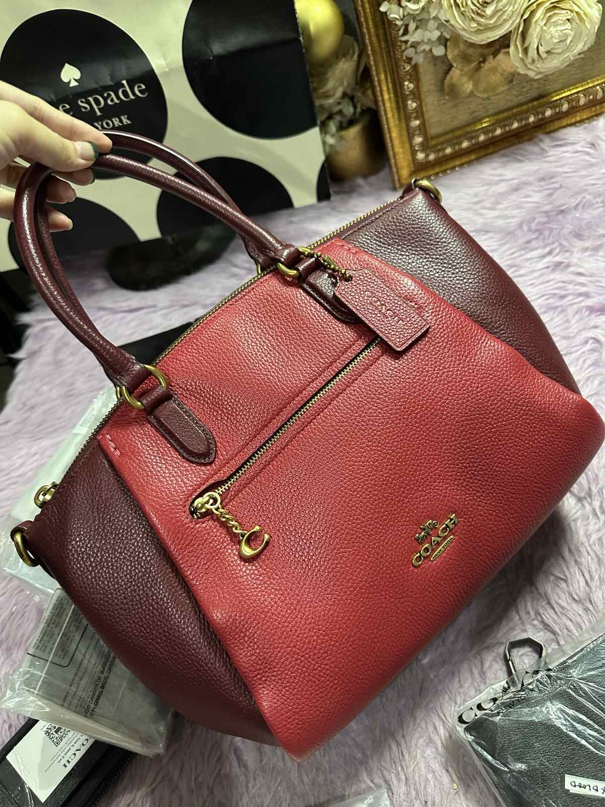 ORIG Preloved Coach Elise Satchel Red Bag