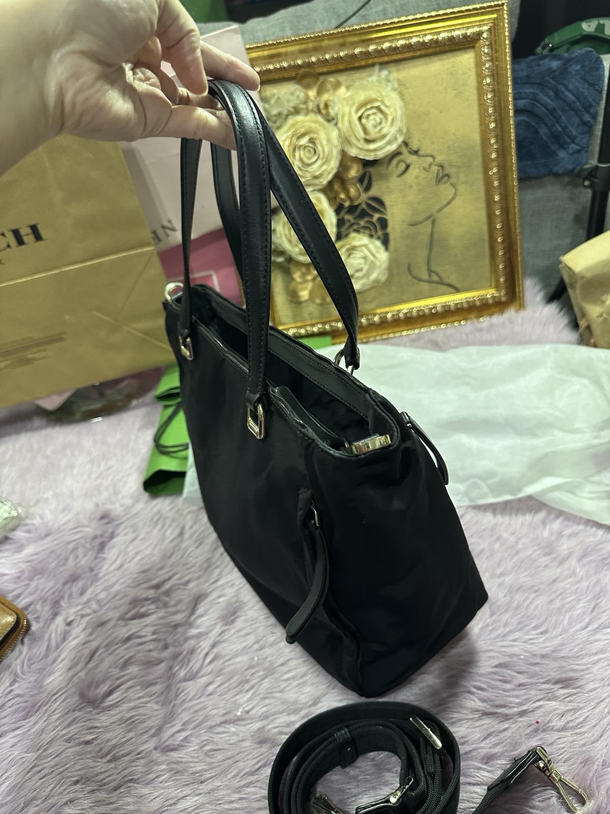 ORIG Preloved KateSpade KS Jae Medium Nylon Satchel Black Bag