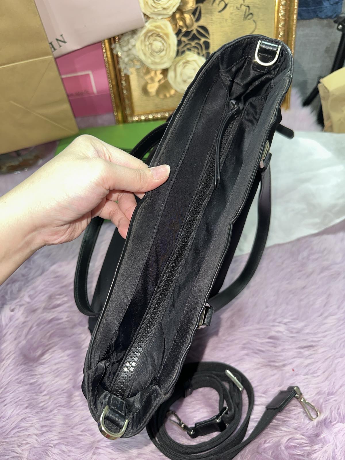 ORIG Preloved KateSpade KS Jae Medium Nylon Satchel Black Bag