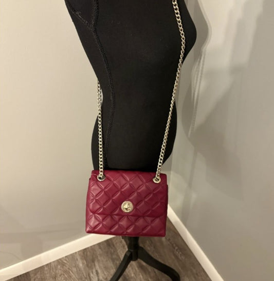 ORIG Preloved KateSpade KS Natalia Small Flap Crossbody Maroon Red Bag