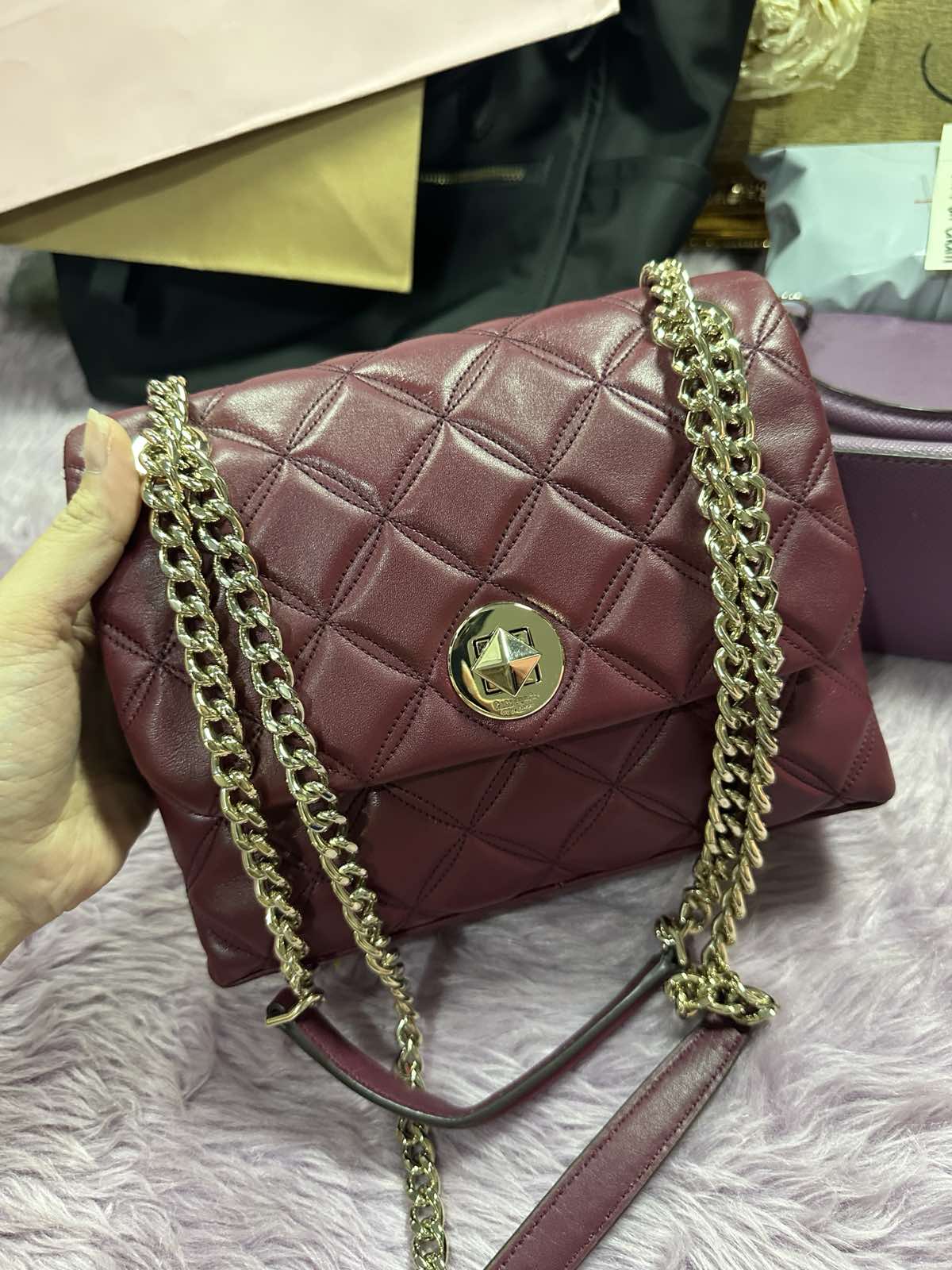 ORIG Preloved KateSpade KS Natalia Small Flap Crossbody Maroon Red Bag