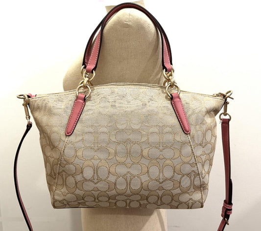 ORIG Preloved Coach Signature Small Kelsey Satchel Pink Bag
