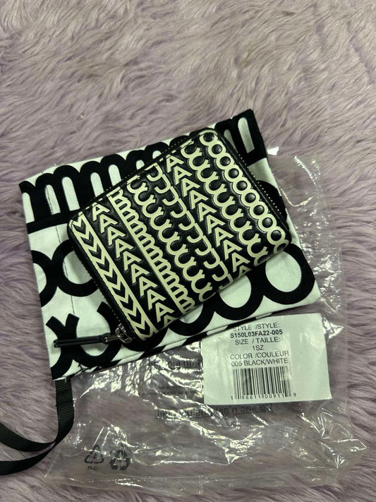 ORIG Preloved Marc Jacobs MJ The monogram leather zip around black coin card wallet