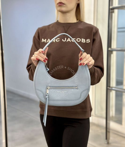 ORIG & IMPORTED MARC JACOBS MJ Small Leather Crescent Shoulder Hobo Blue Bag