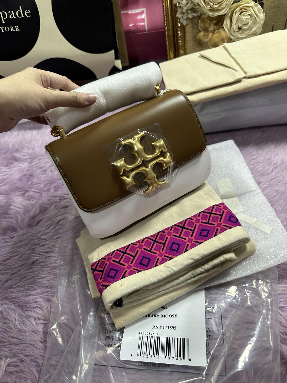 ORIG & IMPORTED Tory Burch TB Eleanor Small Convertible Shoulder Bag Brown