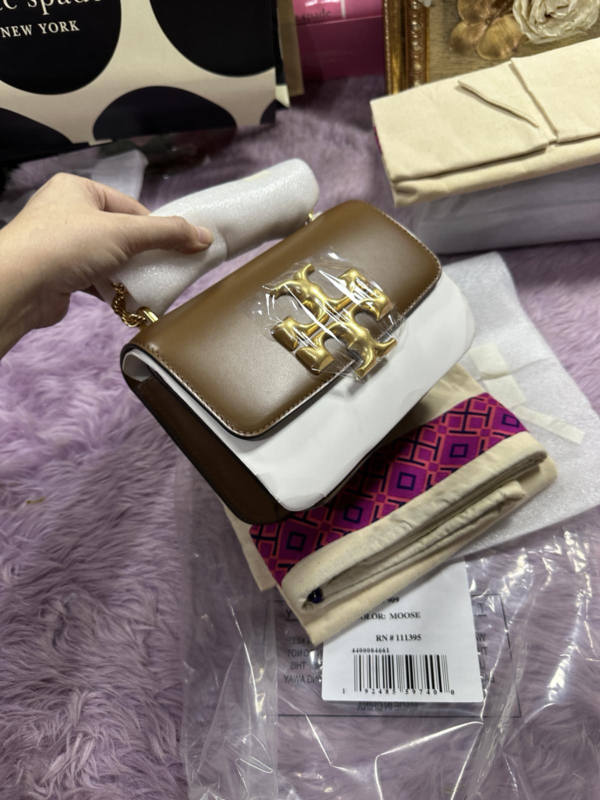 ORIG & IMPORTED Tory Burch TB Eleanor Small Convertible Shoulder Bag Brown