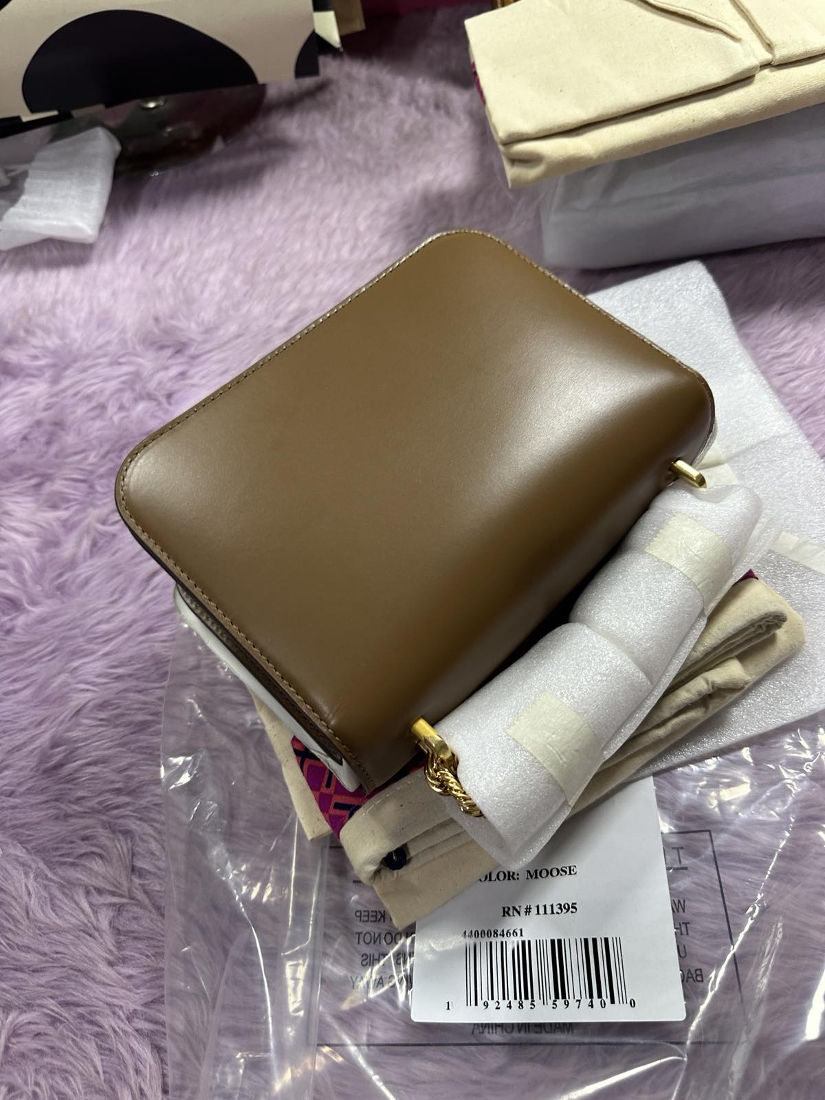 ORIG & IMPORTED Tory Burch TB Eleanor Small Convertible Shoulder Bag Brown