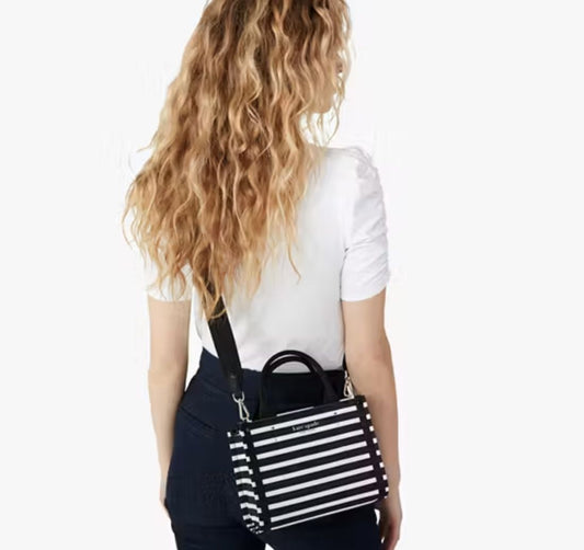 ORIG Preloved KateSpade KS Retail The Little Better Sam Stripe Mini Tote Nylon Bag