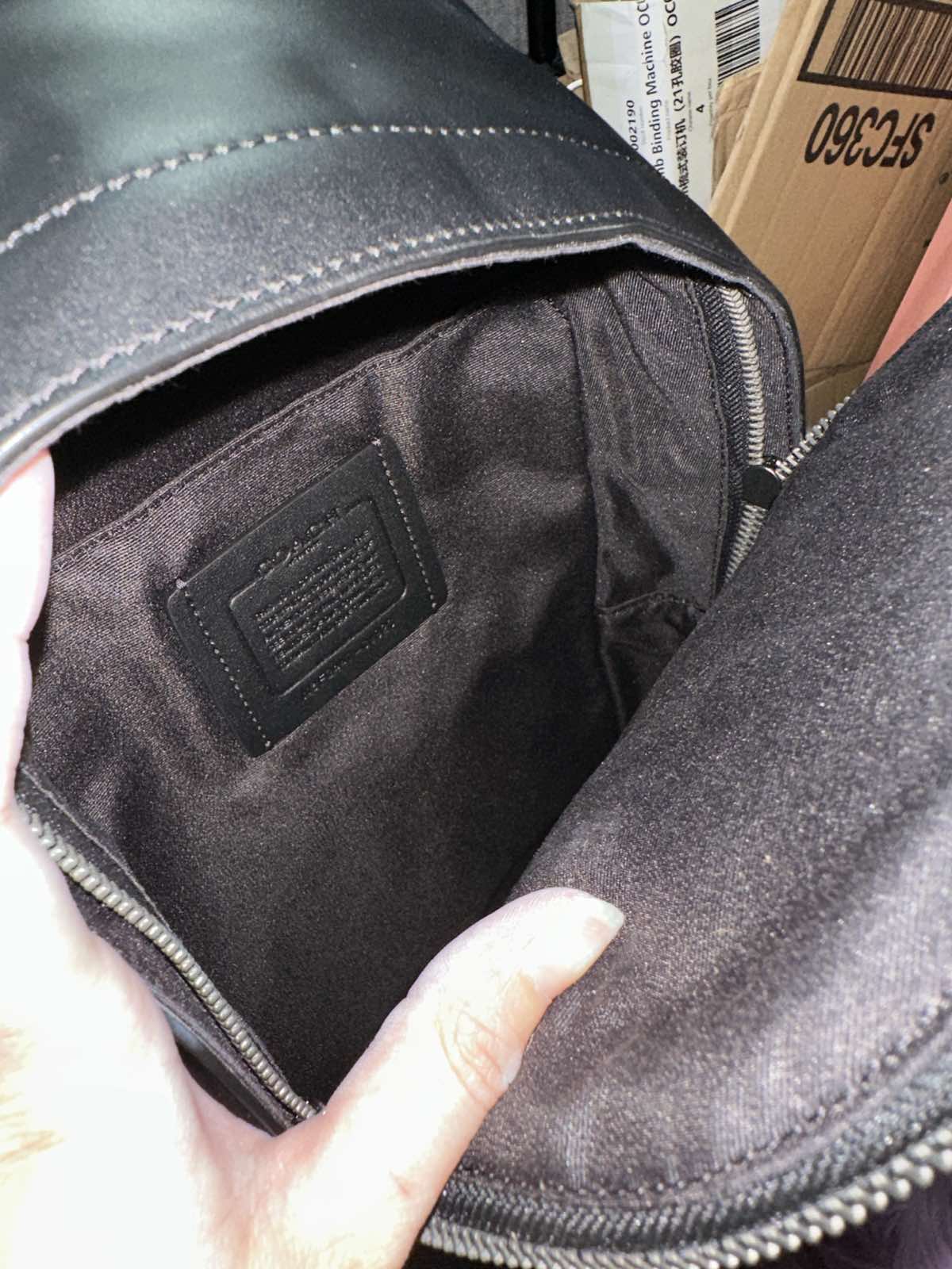 ORIG & IMPORTED Coach West Pack In Signature Canvas Varsity Stripe Men Black Bag