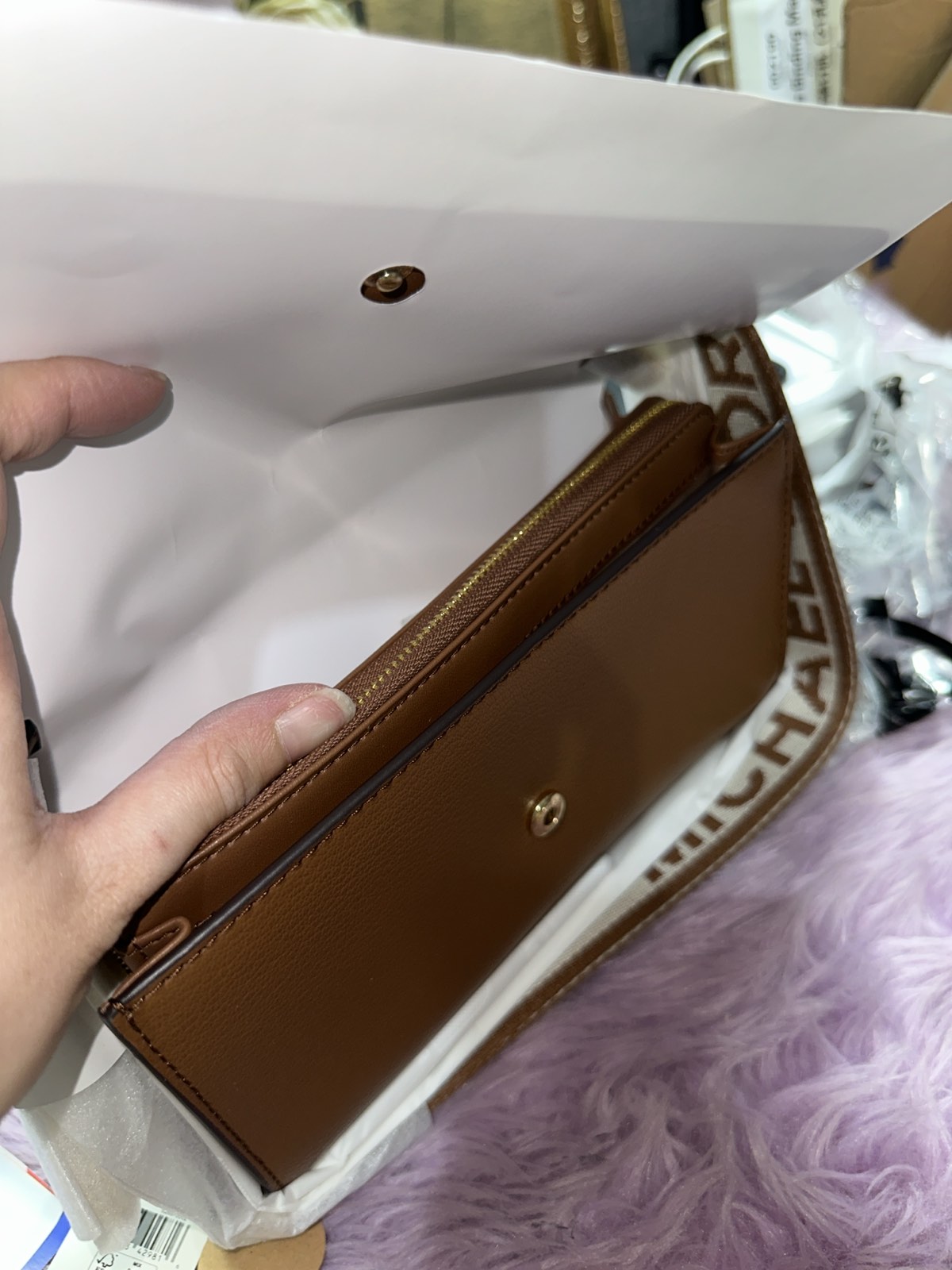 ORIG & IMPORTED MK Jet Set Phone Wallet Small Crossbody Bag Brown/Black/Ombre