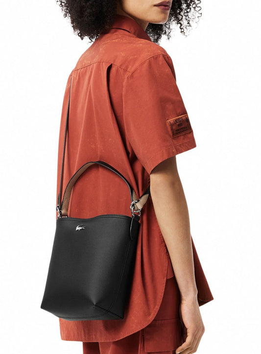 ORIG & IMPORTED Lacoste Anna Bucket Black Medium Bag