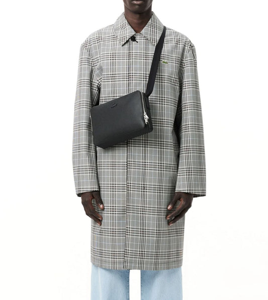 ORIG & IMPORTED Lacoste Large Chantaco Matte Leather Crossbody Black Bag