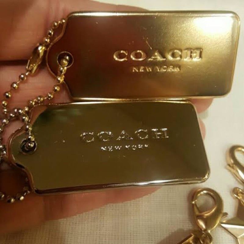 AUTHENTIC Coach Gold Hangtag Charm Keychain 100% ORIGINAL