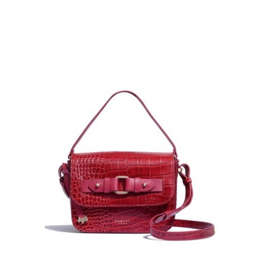 SALE! ❤️ AUTHENTIC Radley London Agnes Street Faux Croc Small Crossbody Bag IN RED / MAROON