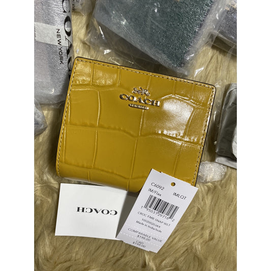 SALE! ❤️ AUTHENTIC Coach Snap Bifold Croco Wallet Card Holder